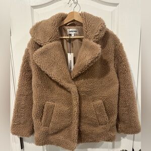 VIGOSS Women's Medium Heavyweight Fleece Snap Jacket Coat Beige - NWT